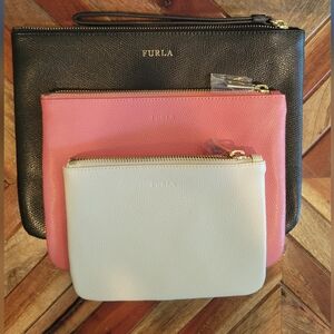 Furla 3 color wristlet set